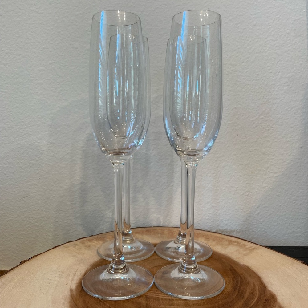 Salute Champagne Wine Glasses, Set of 4, 7.4 Oz